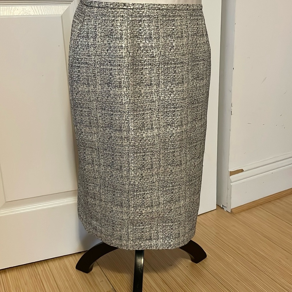 NYE Sparkle! J Crew silver tweed pencil skirt
